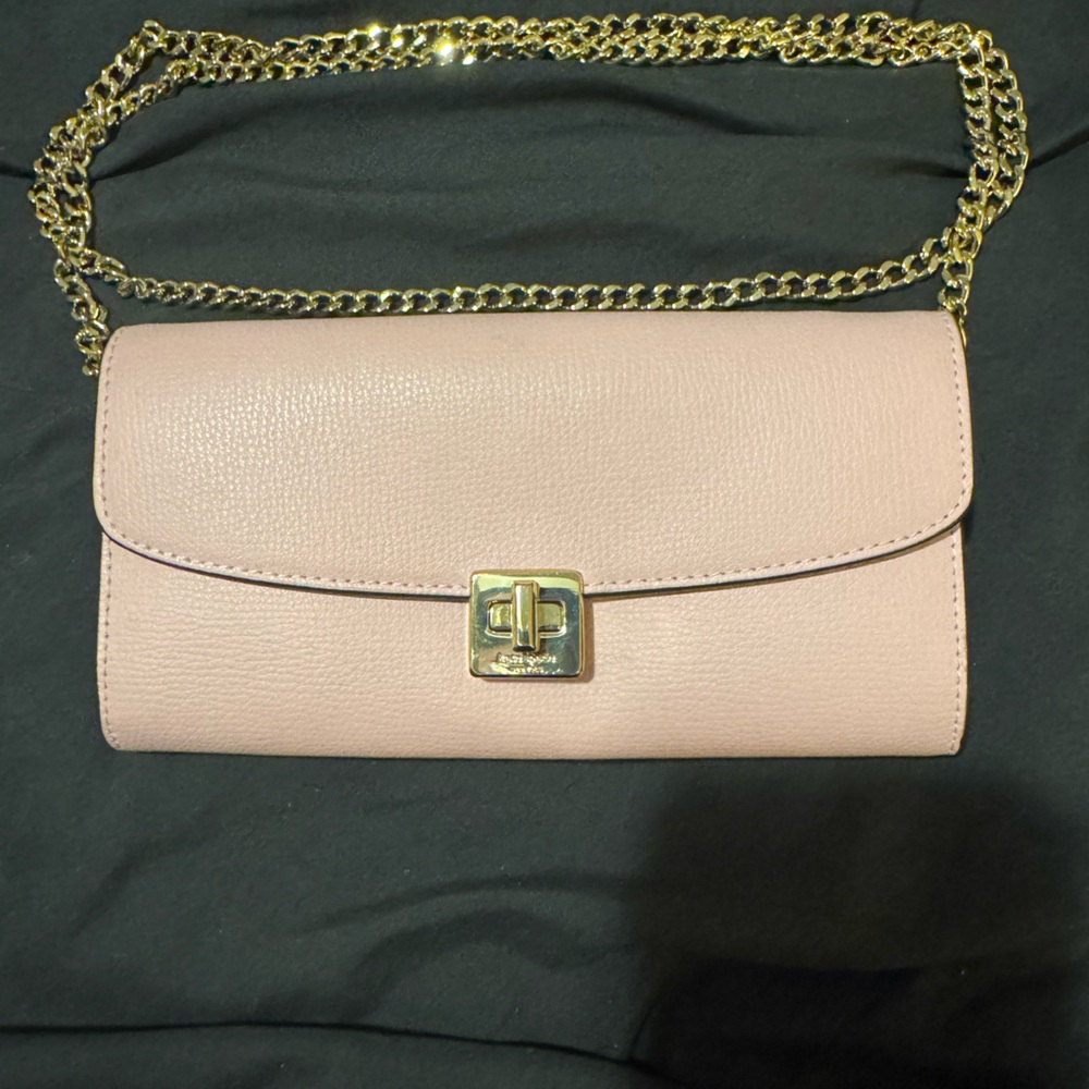 Kate Spade Pink Clutch with Gold Chain